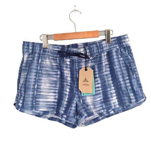 Prana Mariya Active Swim Shorts Organic Recycled Summer Beach Blue Grey UPF 50 - Picture 3 of 8
